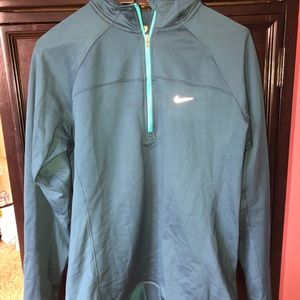 Turquoise Nike Running Quarter Zip Sweatshirt